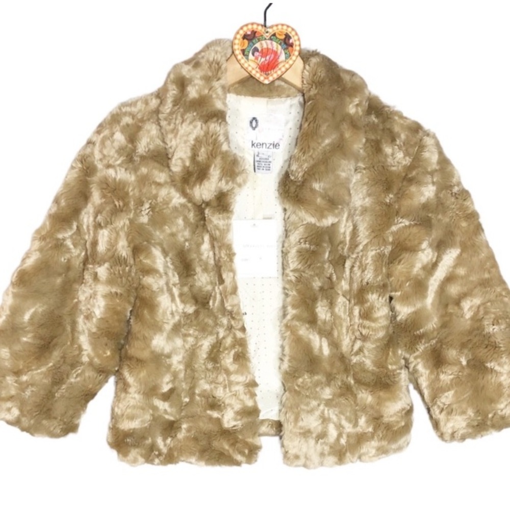 Cropped faux fur coat